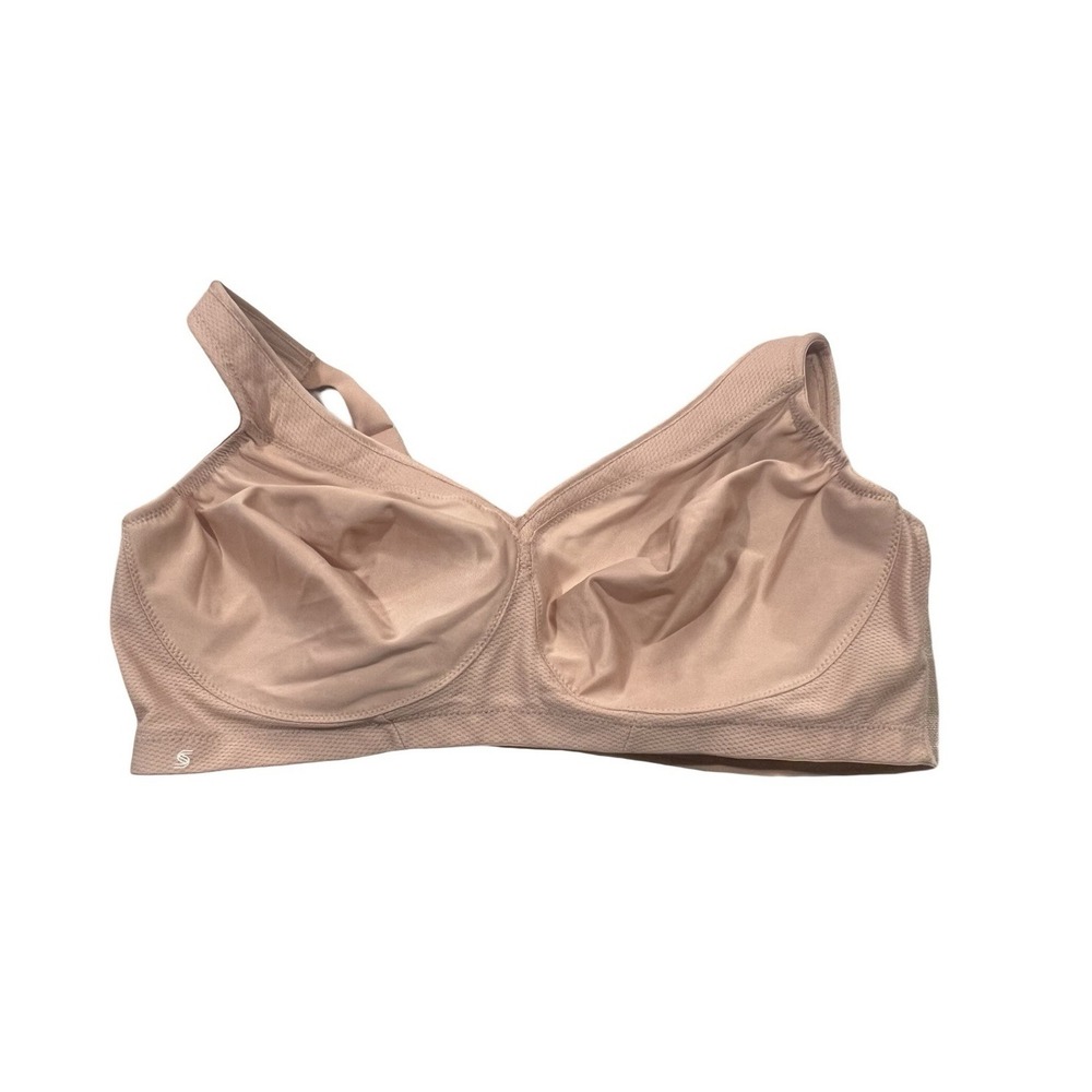 Glamorise Women's High Impact Sports Bra 46 D Nude No-Wire New
